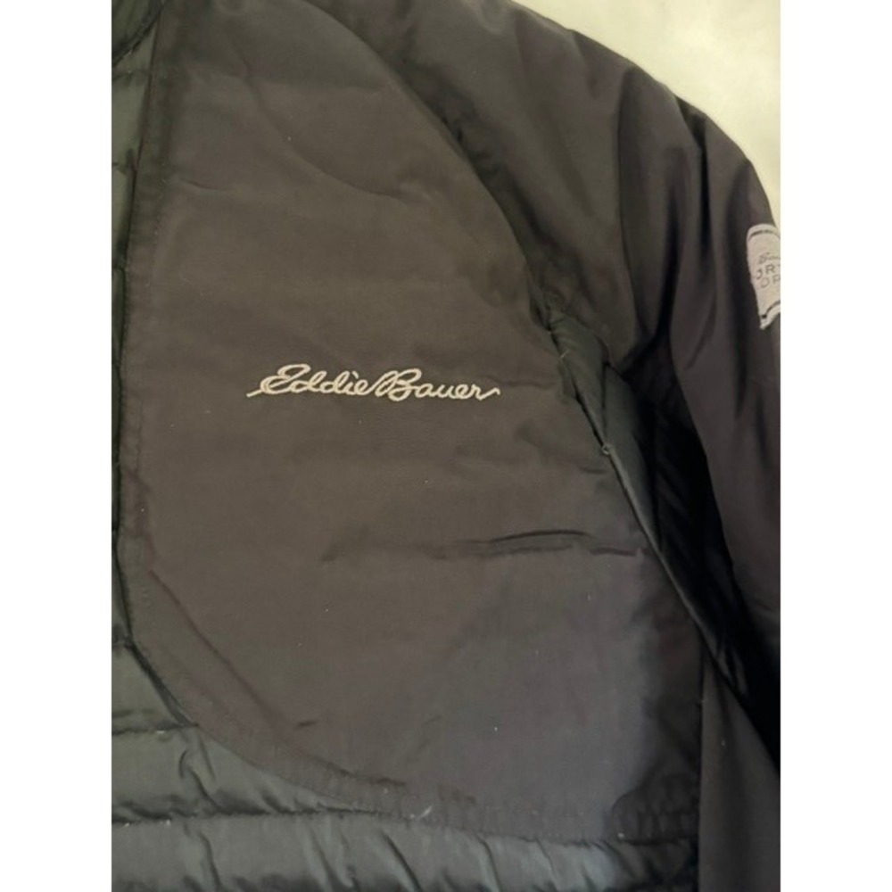 Eddie‎ Bauer Sport Shop Mens Medium Black Hybrid Quilted Puffer Softshell Jacket - Picture 3 of 10